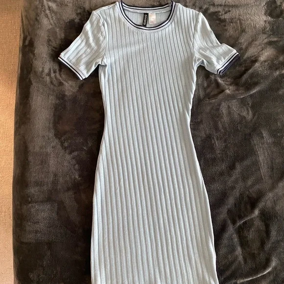 Light Blue w/Black details Divided by H&M Bodycon Midi Dress Light Blue w/Black details Divided by H&M Bodycon Midi Dress